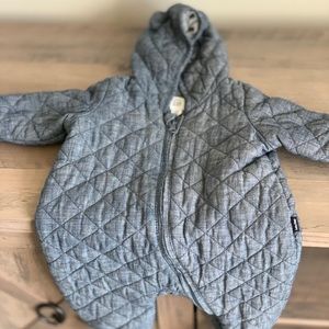 Baby Gap Quilted Chambray Bear OnePiece 3-6 unisex